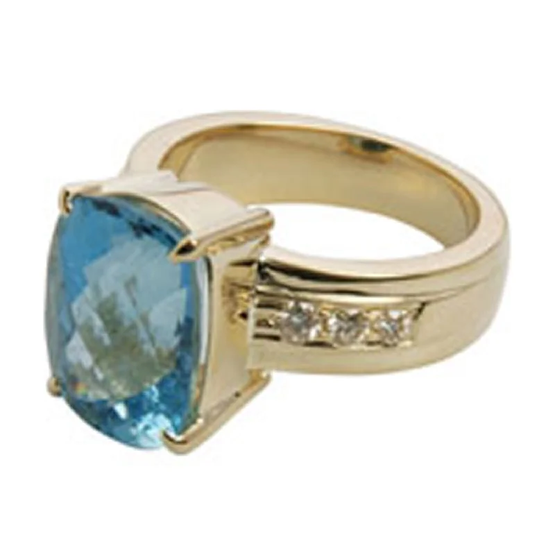 ladies-elegant-pearl-rings-Ring- Blue Topaz And Diamond (1397Q)