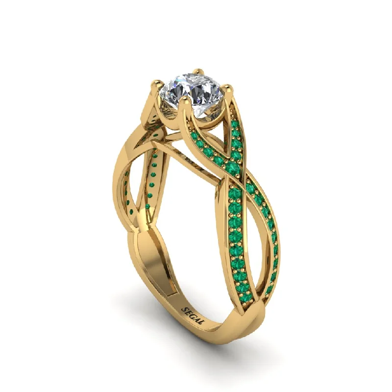 engagement-emerald-halo-rings-Diamond Eternal Twist Engagement Ring - Maisie No. 16