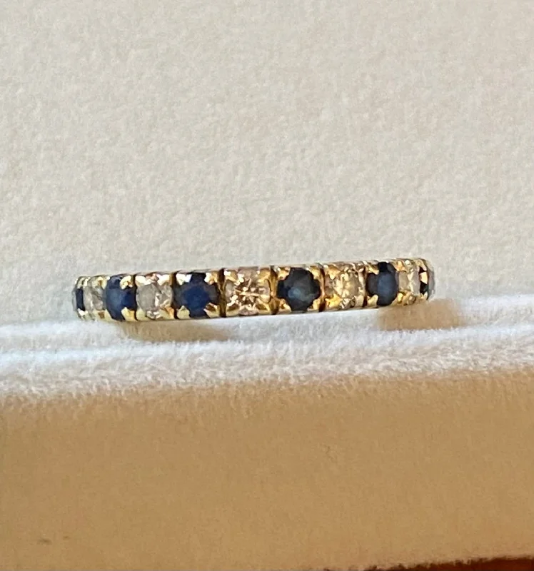 ladies-princess-cut-sapphire-rings-Repair - Ring - Blue Sapphire and Diamond