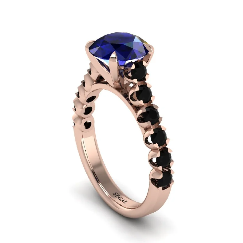 engagement-marquise-cut-sapphire-rings-2ct Round Cut Sapphire 14K Gold Engagement Ring - Christina No. 44