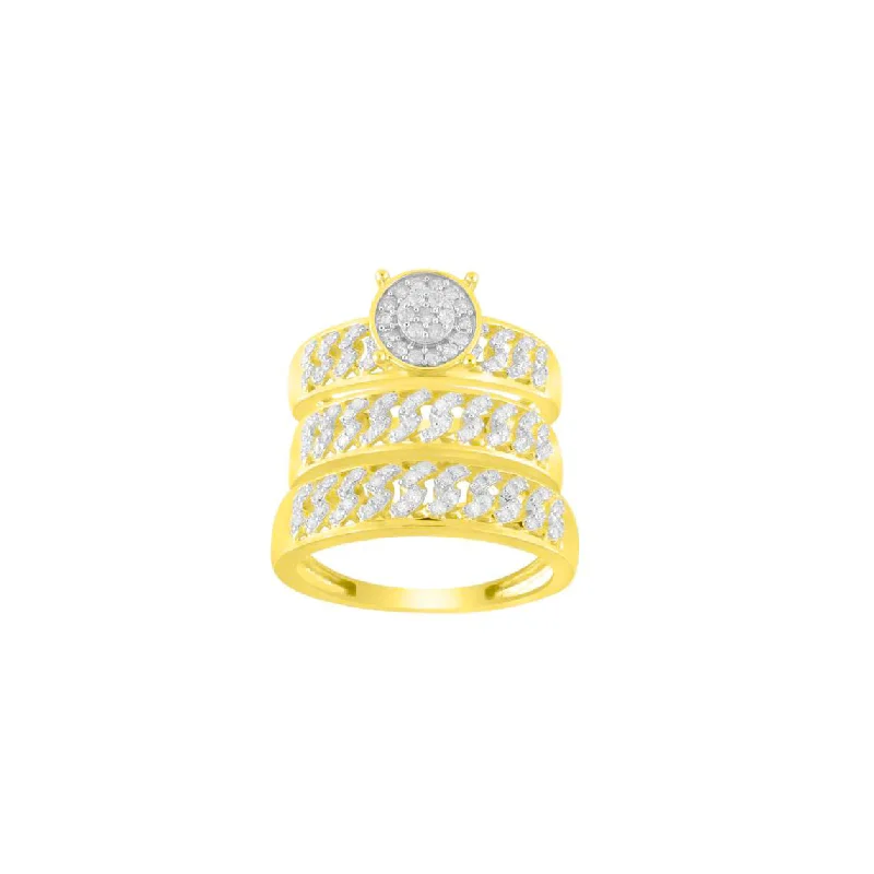 engagement-platinum-accent-rings-Diamond Cuban Link Engagement Ring (14K)