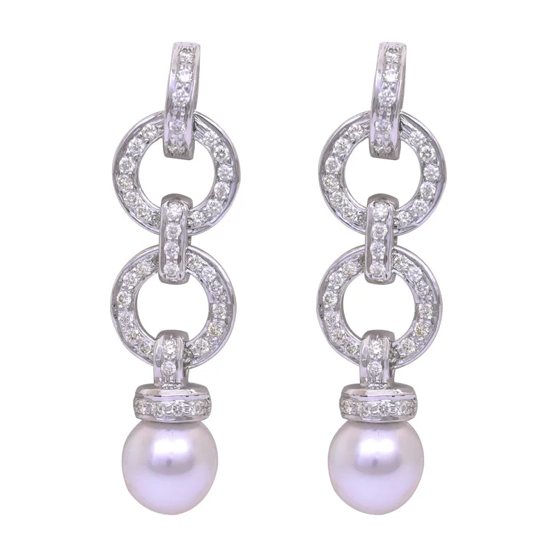 ladies-everyday-clip-on-earrings-Earrings- South Sea Pearl and Diamond