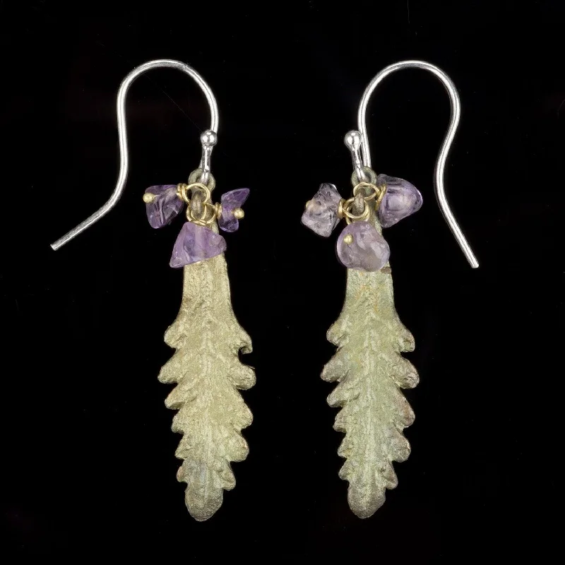 ladies-gemstone-dangle-earrings-French Lavender Earrings - Amethyst Wire