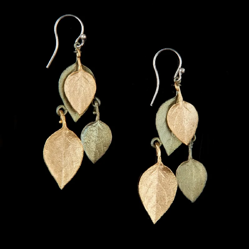 ladies-luxury-diamond-earrings-Sweet Basil Earrings - Two Tone Shower Drop