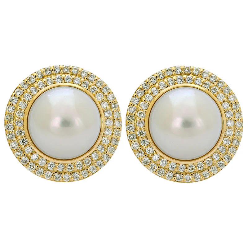 ladies-everyday-silver-earrings-Earrings- South Sea Pearl and Diamond