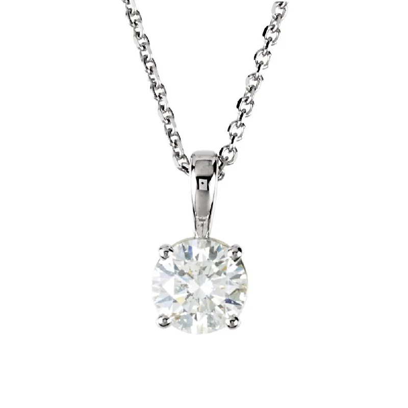 Ladies necklaces with bronze tiger’s eye -1/2 Carat Round Diamond Solitaire Necklace in 14k White Gold, 18 Inch