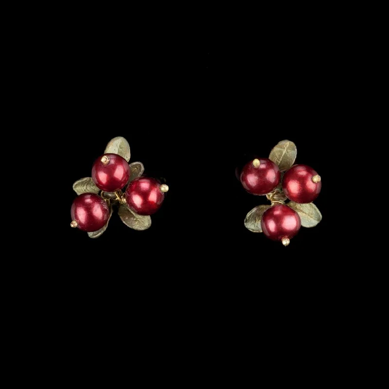 ladies-modern-hoop-earrings-Cranberry Earrings - 3 Berry Post