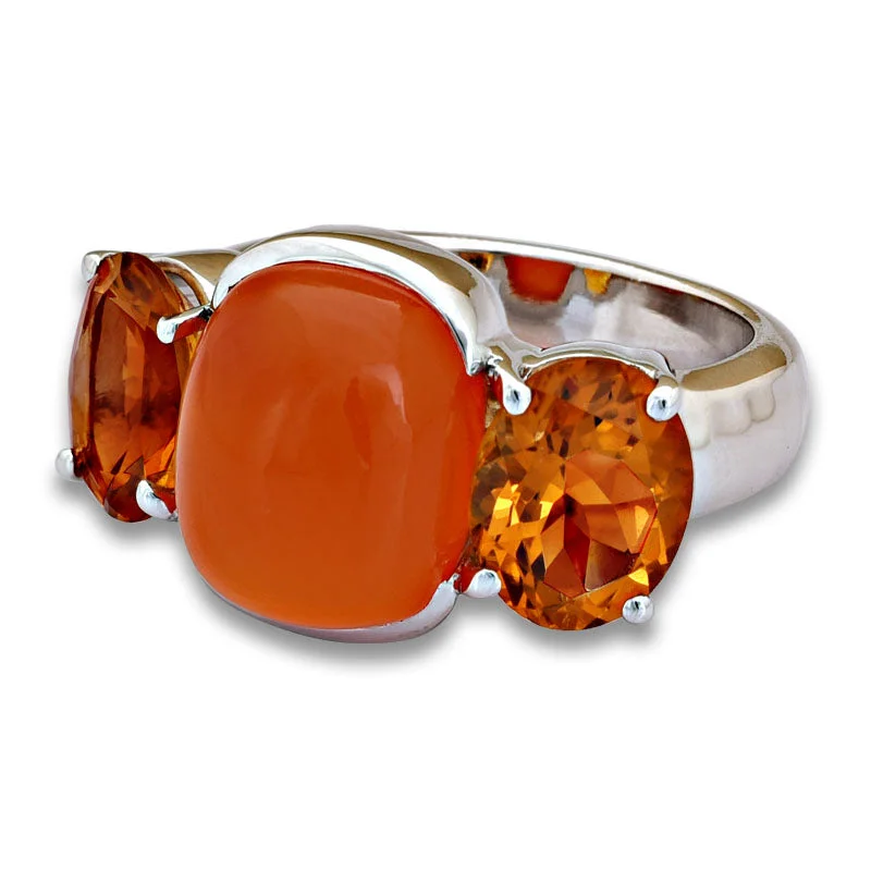 ladies-white-gold-wide-band-rings-Ring-Cornelian and Citrine