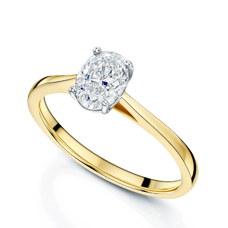 engagement-handmade-gold-rings-18ct Yellow Gold GIA Certificated Oval Cut Diamond Engagement Ring