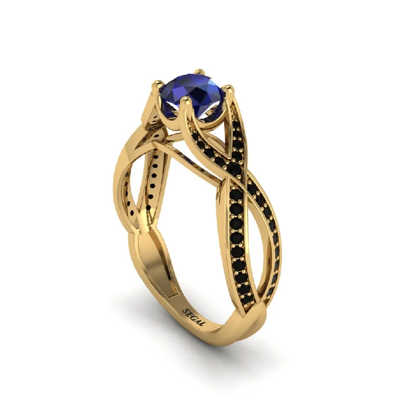 engagement-modern-rose-gold-rings-Sapphire Eternal Twist Engagement Ring - Maisie No. 43