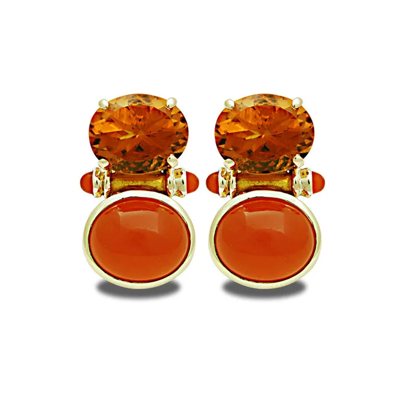 ladies-delicate-silver-earrings-Earrings-Citrine and Cornelian (Enamel)  (2033A)