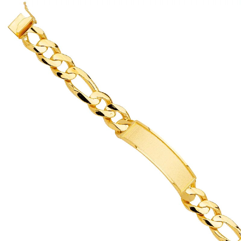 Ladies bracelets with twist symbols -14K Figaro Link ID Bracelet