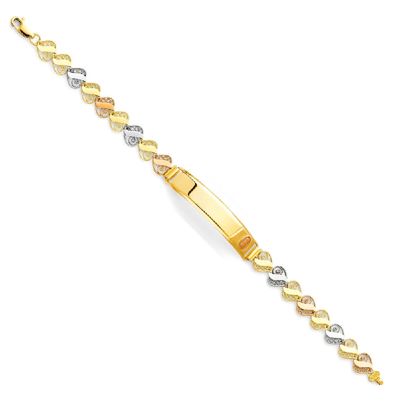 Ladies bracelets edgy charm -14K Guadalupe ID Bracelet