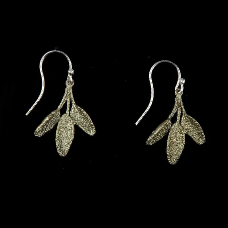 ladies-luxury-crystal-earrings-Petite Herb - Sage Wire Earring