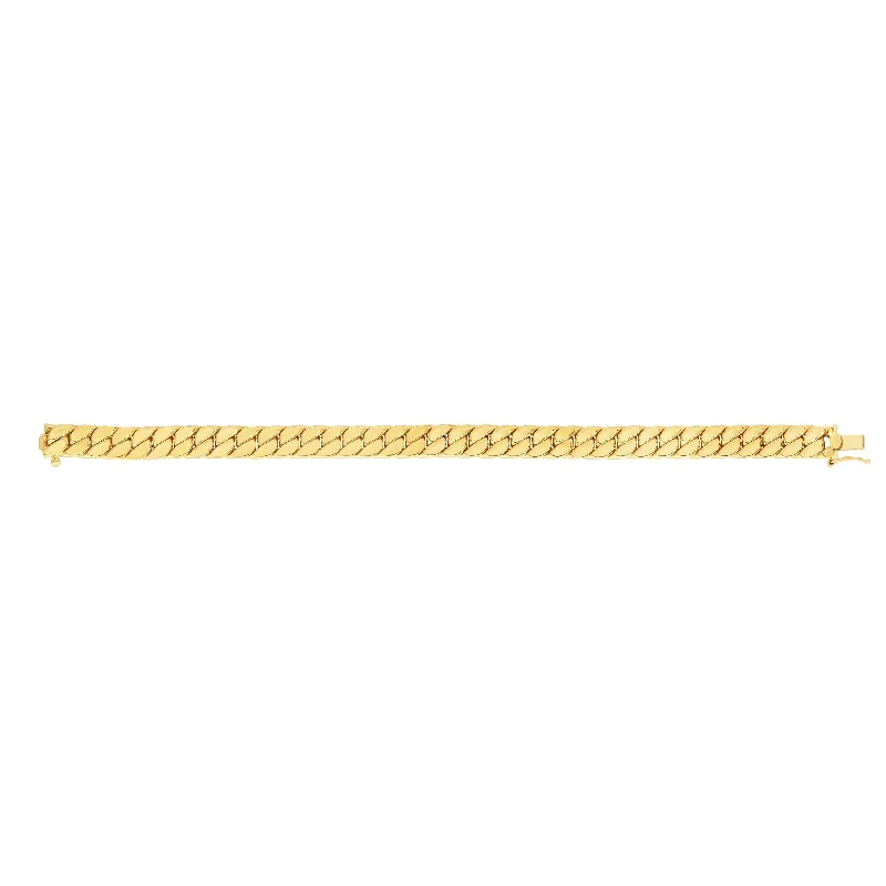 Ladies bracelets stylish charm -Yellow 14K Gold Maschio Skinny Modern Curb Bracelet/Chain