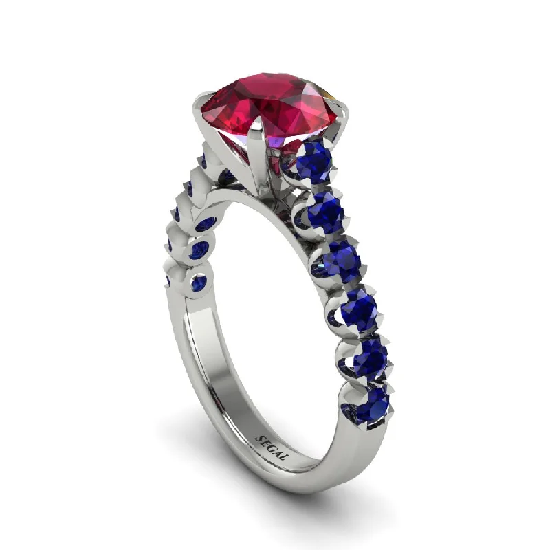 engagement-wedding-channel-set-rings-2ct Round Cut Ruby 14K Gold Engagement Ring - Christina No. 72