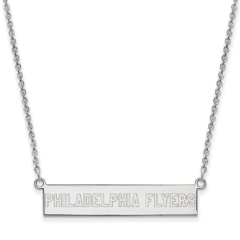 Ladies necklaces for brush artists -Sterling Silver NHL Flyers SM Bar Necklace, 18 In