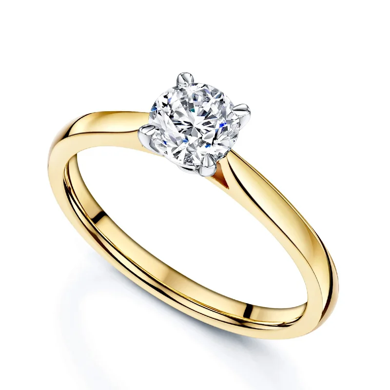 engagement-pear-cut-rose-gold-rings-Simply Solitaire Collection 18ct Yellow Gold Diamond Solitaire Engagement Ring GIA Certified 0.50 Carat