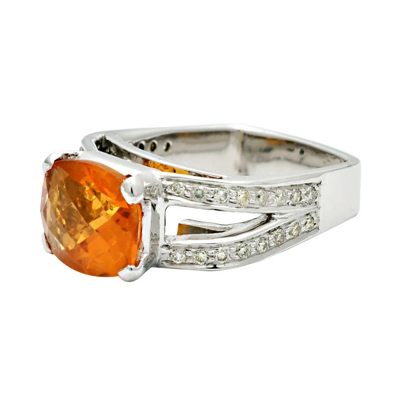 ladies-elegant-rose-gold-rings-Ring- Citrine And Diamond