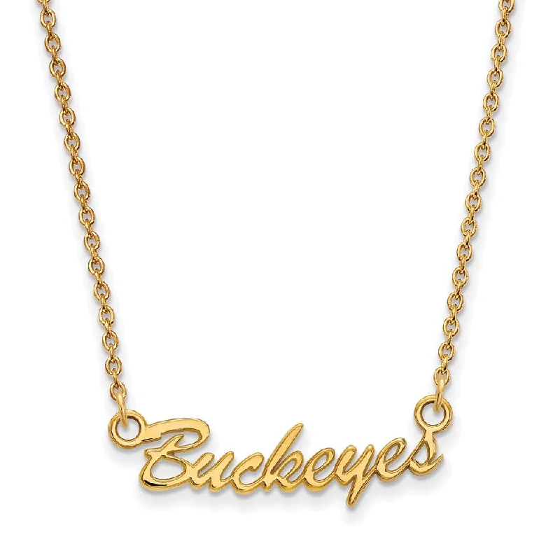 Ladies necklaces for melody makers -10k Yellow Gold Ohio State Small Script Pendant Necklace