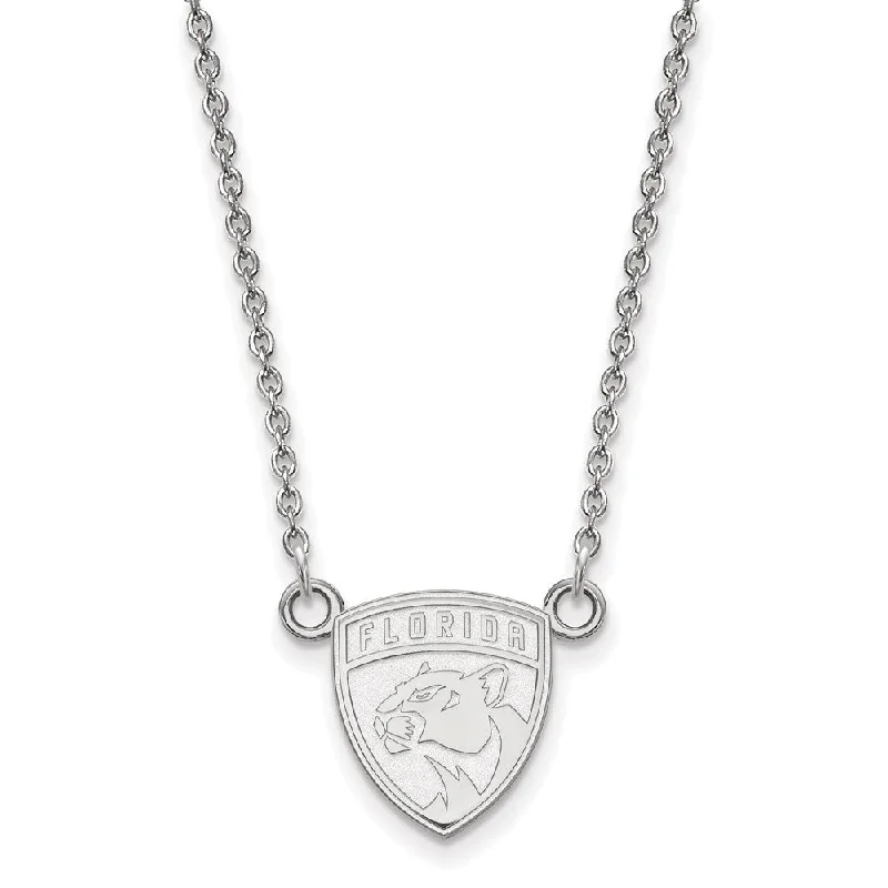 Ladies necklaces rustic shine -Sterling Silver NHL Florida Panthers Small Necklace, 18 Inch