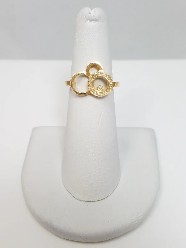 ladies-wedding-rose-gold-rings-Fun 18k Yellow Gold Floating Diamond Ring