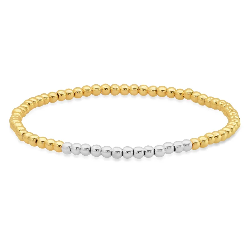 Ladies bracelets fine charm -STRETCH BRACELET, GOLD & SILVER