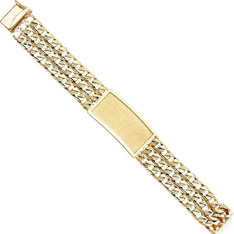 Ladies bracelets for culinary vibes -14K Nugget Cuban Link ID Bracelet