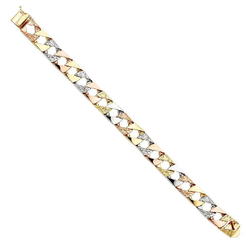 Ladies bracelets satin flair -14K Nugget Cuban Link Bracelet