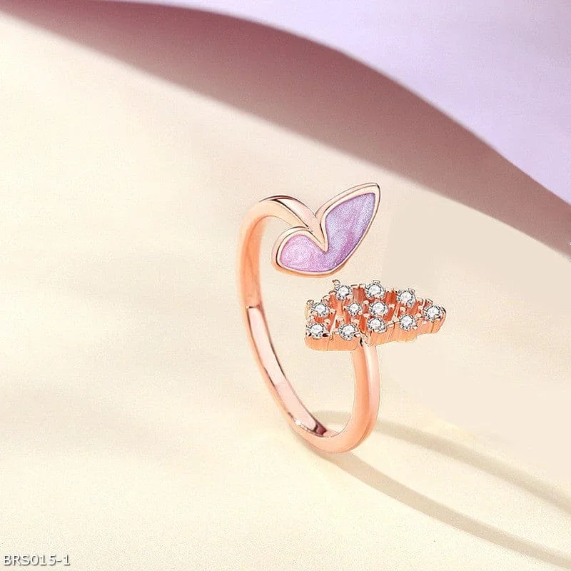 ladies-diamond-bezel-rings-Star light butterfly ring