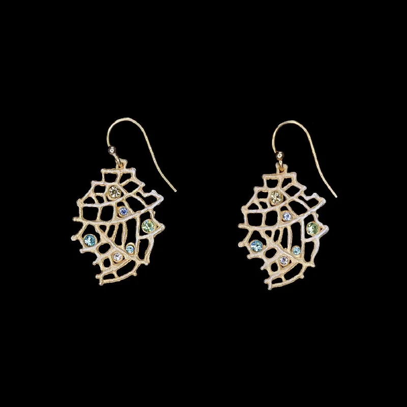 ladies-modern-french-wire-earrings-Fan Coral Earrings