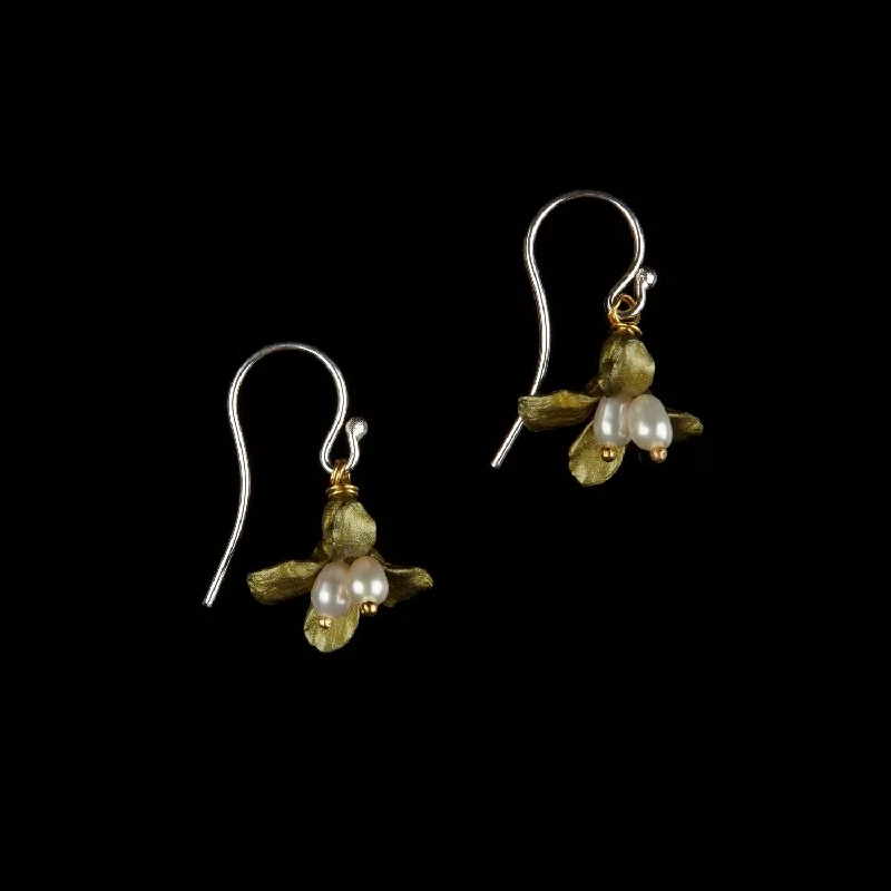 ladies-hook-gold-earrings-Wildflower Earrings - Single Drop Wire