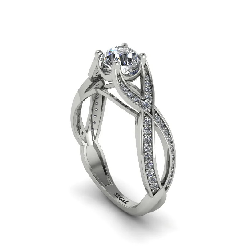 engagement-oval-silver-rings-Diamond Eternal Twist Engagement Ring - Maisie No. 3