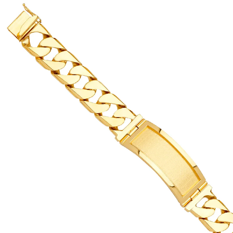 Ladies bracelets with misty quartz -14K Cuban Link ID Bracelet