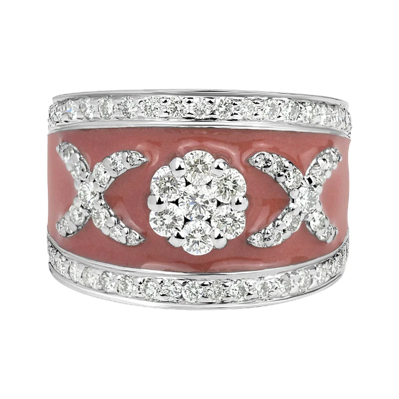 ladies-unique-rose-gold-rings-Ring - Diamond (enamel)