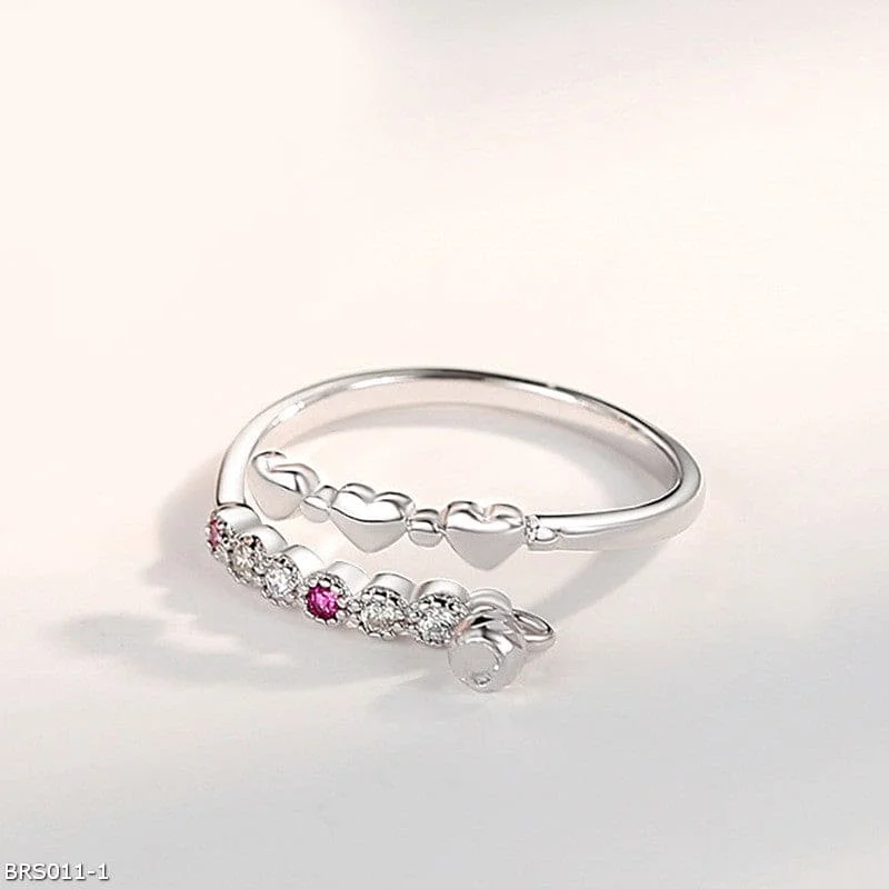 ladies-elegant-rose-gold-rings-Heart color zircon ring