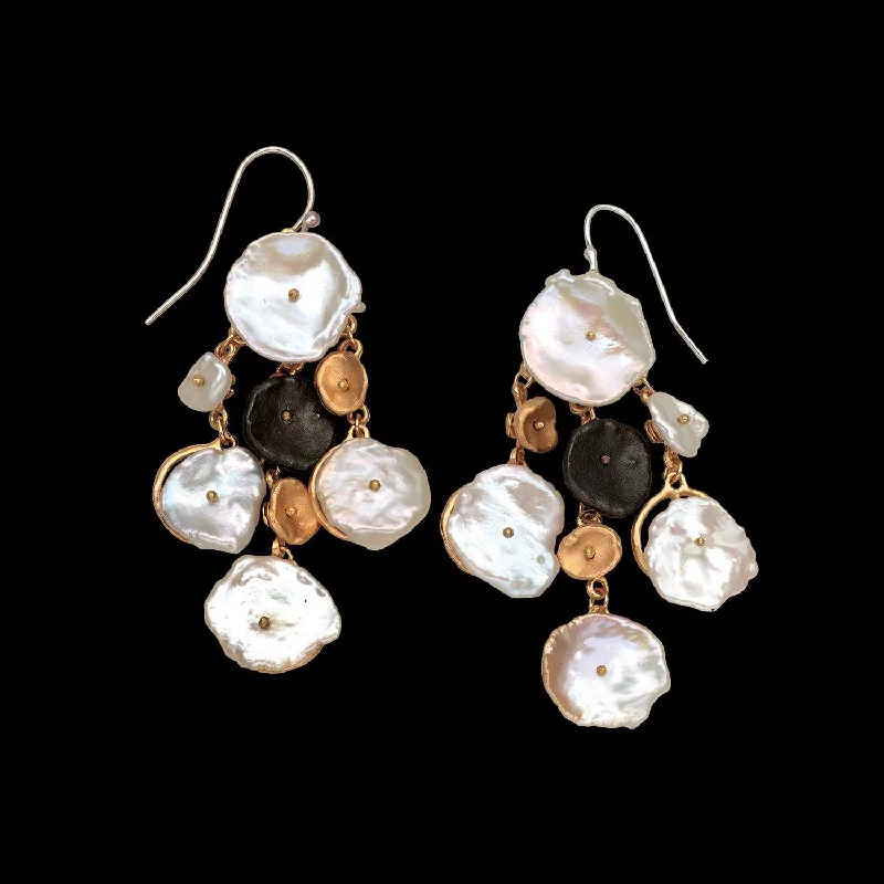 ladies-delicate-rose-gold-earrings-River Pebble Earrings - Chandelier Wire