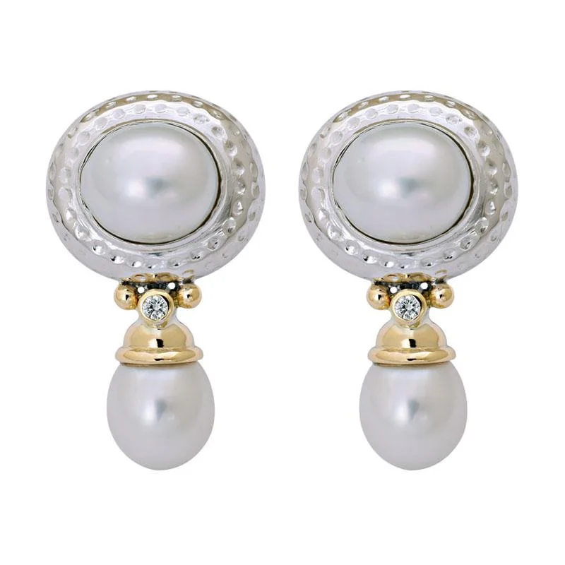 ladies-handmade-hook-earrings-Earrings-South Sea Pearl and Diamond  (8BM)