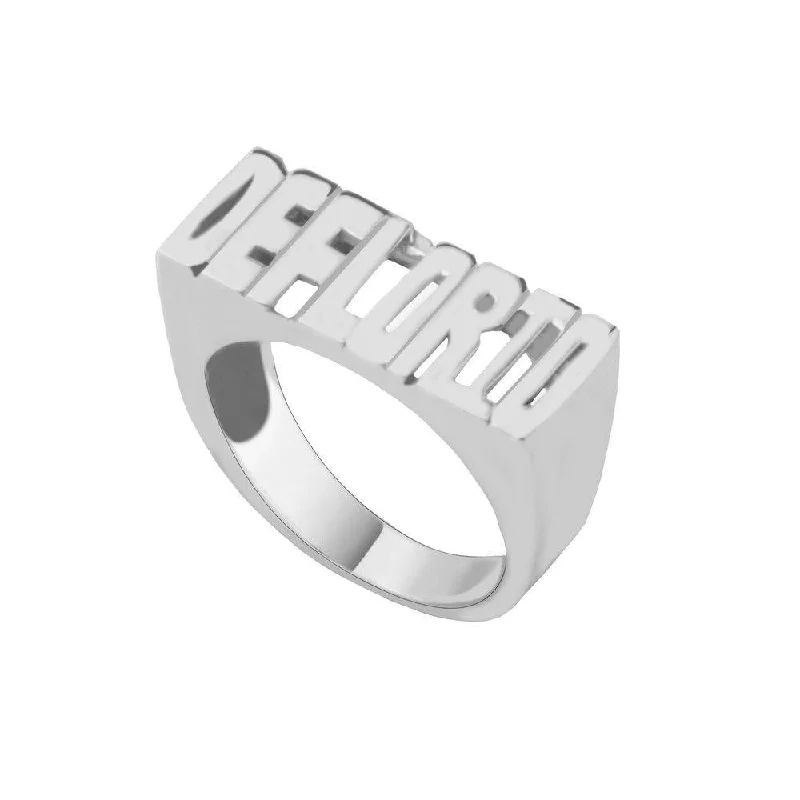 ladies-asscher-cut-platinum-rings-THE BLOCK NAME RING