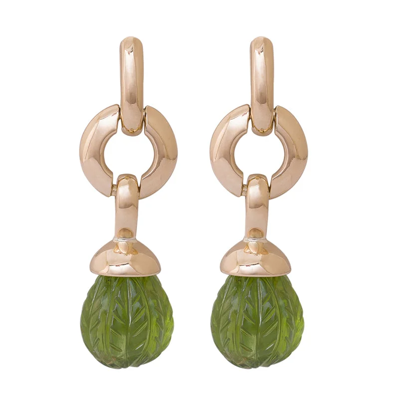 ladies-hook-gold-earrings-EARRINGS - PERIDOT IN 18K GOLD