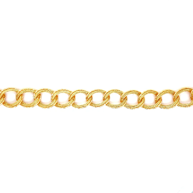 Ladies bracelets with etched monograms -18K Yellow Gold Diamond Cut Curb Link Bracelet