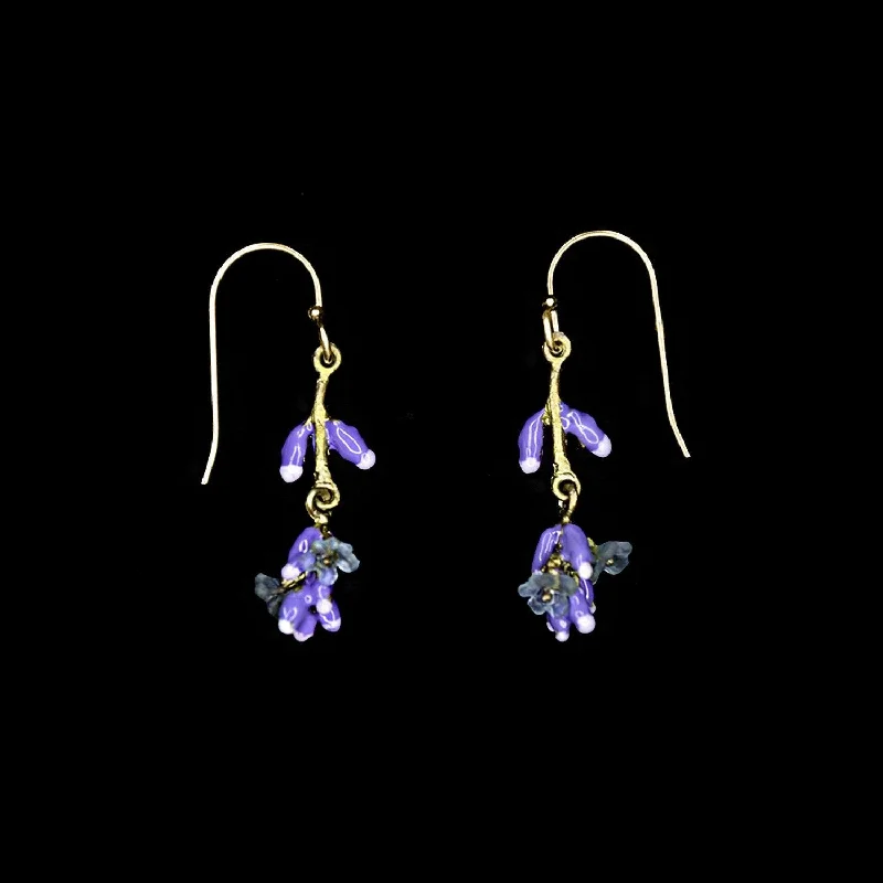 ladies-moon-gold-earrings-Lavender Earrings - Dangle Wire