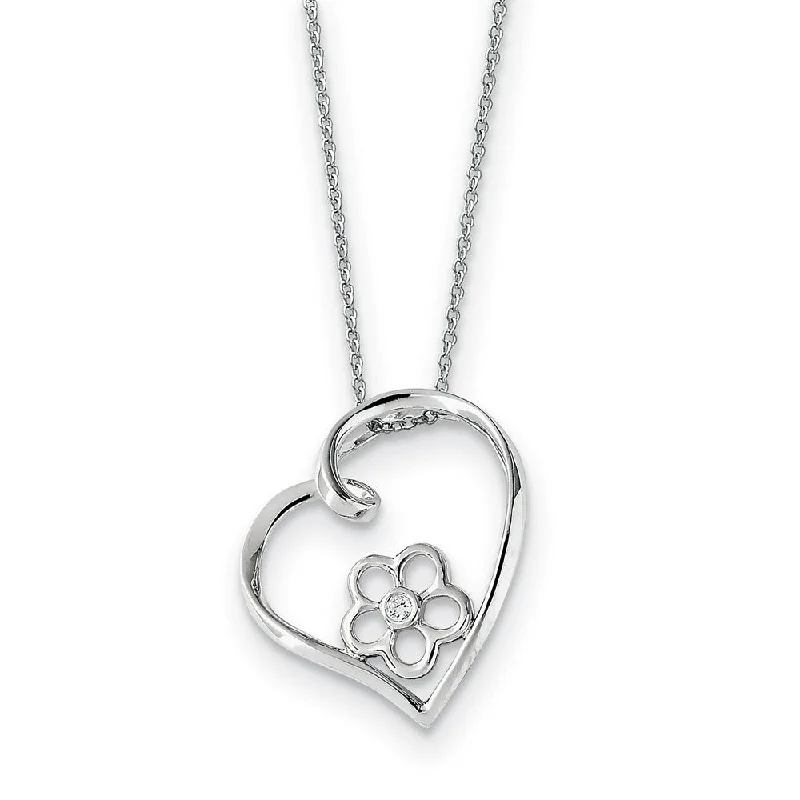 Ladies necklaces for escape vibes -Rhodium Plated Sterling Silver & CZ My Special Niece Necklace, 18 Inch