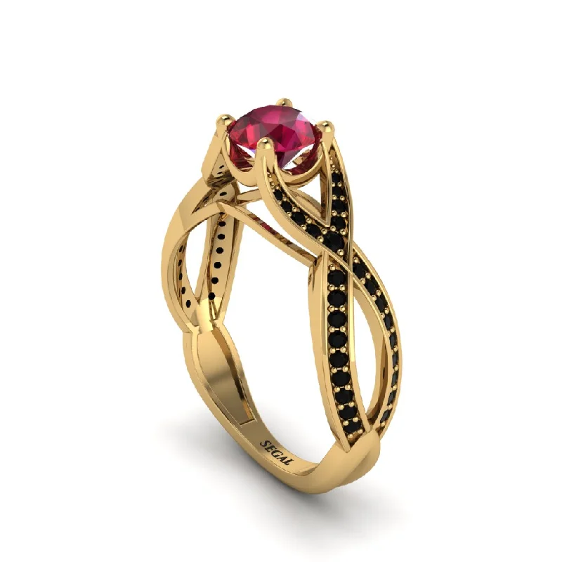 engagement-diamond-accent-rings-Ruby Eternal Twist Engagement Ring - Maisie No. 40