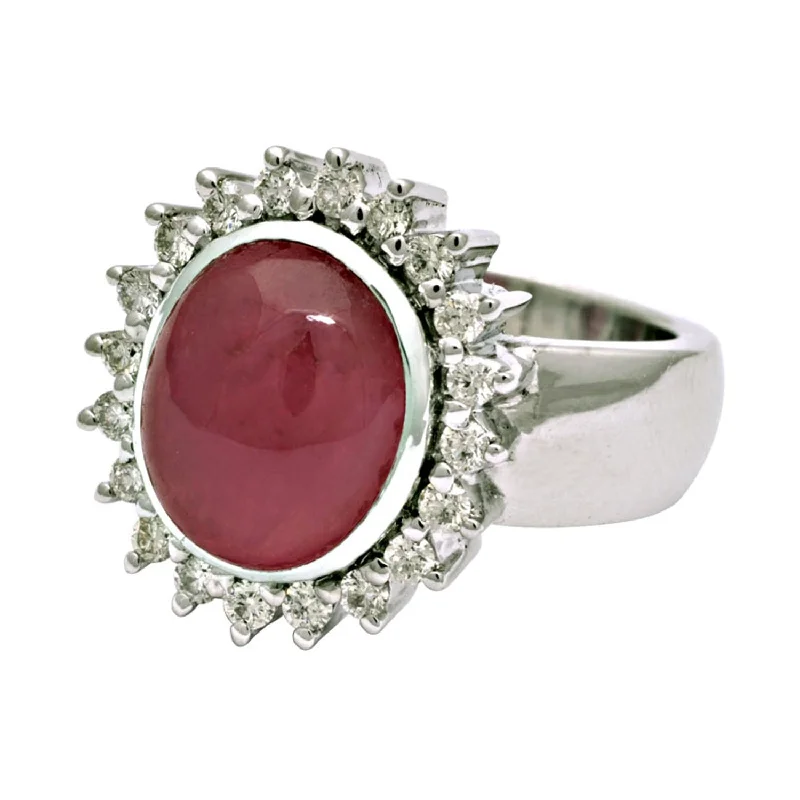 ladies-birthstone-gold-rings-Ring- Rubellite And Diamond