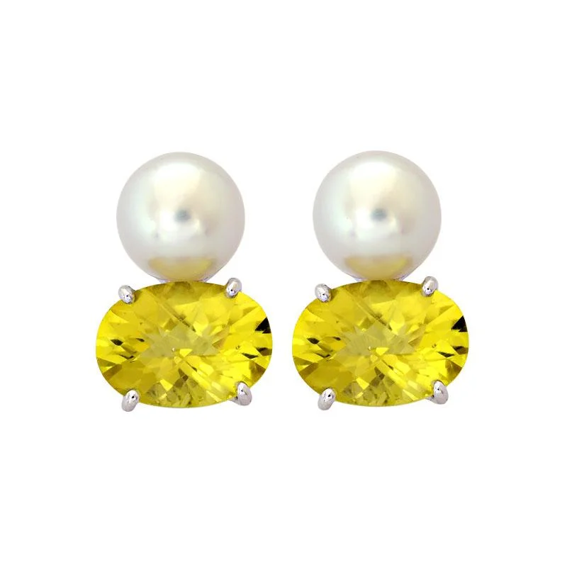 ladies-ethnic-chandelier-earrings-Earrings-Lemon Quartz and South Sea Pearl  (213DS)