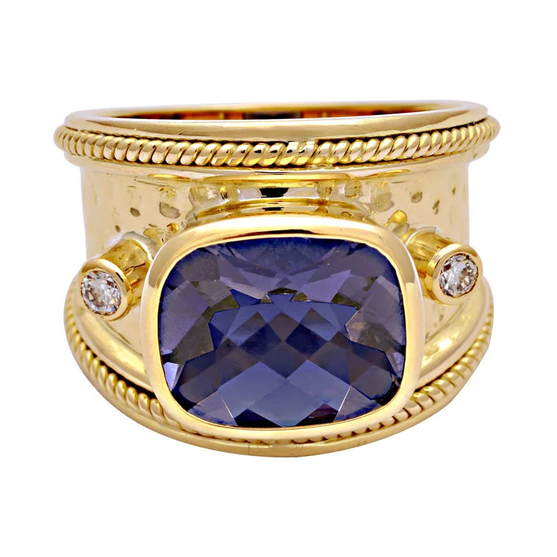 ladies-pear-cut-diamond-rings-Ring-Iolite and Diamond