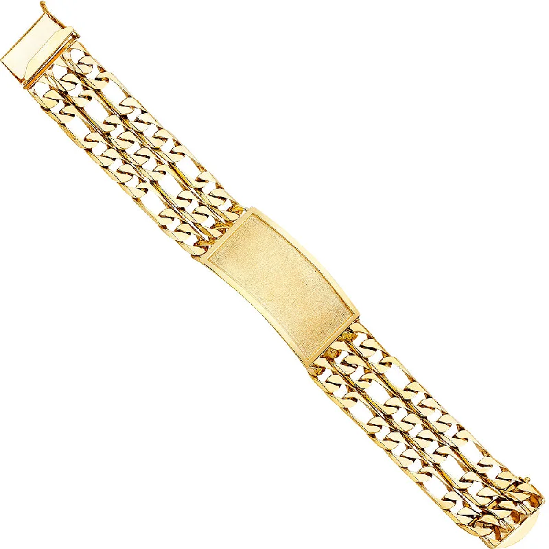 Ladies bracelets for rural vibes -14K Figaro Link ID Bracelet