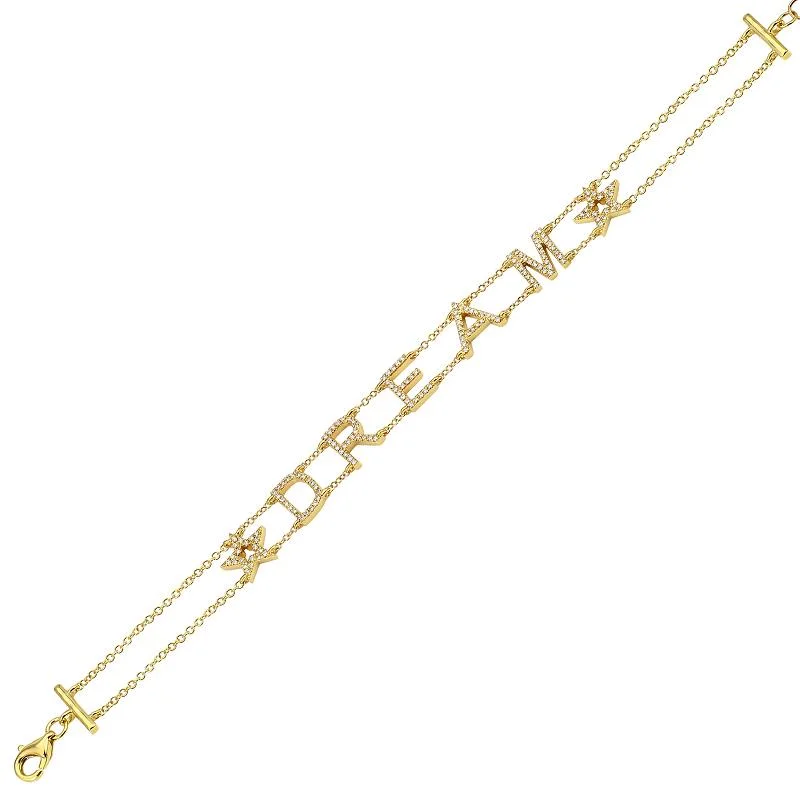 Ladies bracelets cool charm -14k Yellow Gold Diamond Dream Bracelet