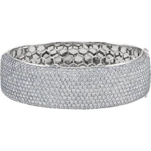 Ladies bracelets with cub charms -Diamond Pavé Bangle Bracelet